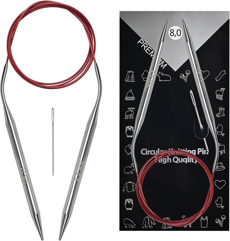 Soosui 8.0 mm Circular Knitting Needles US11 |47 inches/120 cm | for Beginners Knitting Shawls, Scarves, Blankets and Other Large Projects! - Image 1